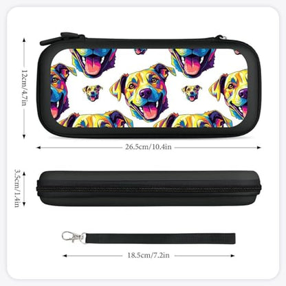 PPIKTC Carrying Case Compatible with Nintendo Switch, Travel Storage Holder Bag with 15 Game Cartridges, Watercolor Dog - color: Design (337)