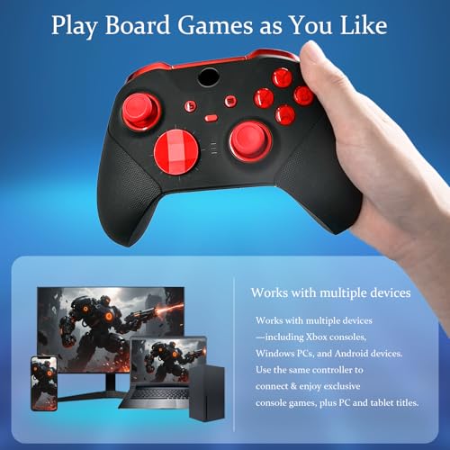 DIY Customized Model 1797 Elite Series 2 Controller-Magic Sound Red,Compatible with Xbox Elite Series 2 Controller,Wireless Custom Gaming Controller,Gamepad Compatible for Xbox One,Xbox Series X/S,With Accessory Bag - color: Magic Sound Red