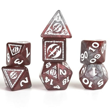 D&D Adventure Dice (Fighter Class: Red) - style: Fighter Class: Red