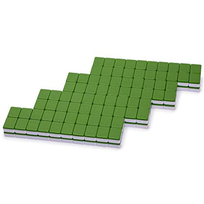 Yellow Mountain Imports Set of 166 American Mahjong Tiles, Huntington (Tiles Only Set) - color: Green