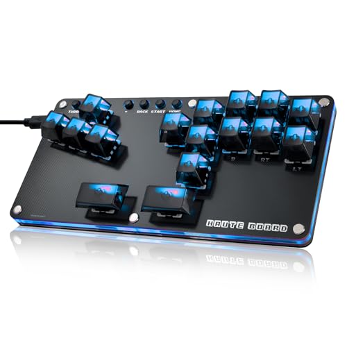 Sehawei Haute42 16-Key Mini Plus Leverless Arcade Controller | Hot Swap, Turbo Function & SOCD Supported, Compatible with PC/Ps3/Ps4/Switch - color: Black