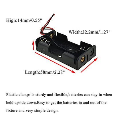 HAHIYO 3V AA Battery Holder Bundle Series with Wire Sturdy Clapm Flexible Springs Contact Build-in Harnesses Batteries Black Case Easy Install 8 Pieces for Wall Clocks Ham Radio Kids Toys - style: Without cover-2AA-8P