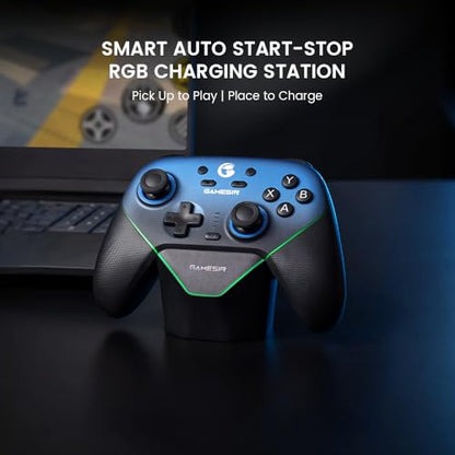 GameSir Super Nova Wireless Gaming Controller for PC/Switch/Switch 2/iOS/Android, 1000Hz Polling Rate, Hall Effect Stick & Trigger, Rubberized Grips, RGB Lighting, 1000mAh - Blue - color: Blue