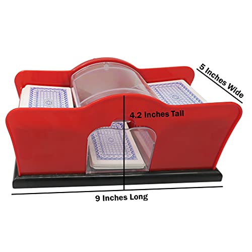 Evelots Playing Cards Shuffler - 2 Deck Card Holder, Easy Hand Cranked System, Card Shuffling Machine, Casino Card Shuffler for Blackjack Poker Texas Hold Em | Card Games
