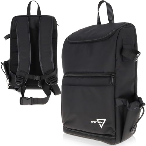 BCW Spectrum TCG Backpack | Holds 7–9 Prism Deck Cases | Configurable Storage for Cards & Gear | Playmat Strap & Side Pocket | Durable & Travel-Friendly Design | Black - color: Black
