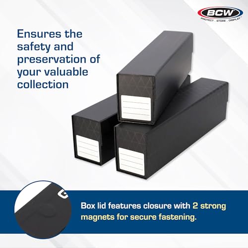 BCW QuickFold Card Storage Box for Sleeved Cards – 3 Pack – Not for Toploaders – Magnetic Closure – Holds 500-1200 Sleeved or Unsleeved Cards – MTG Card Storage