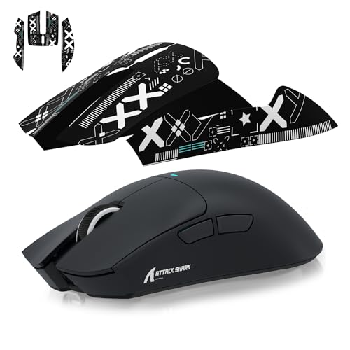 MAGIC-REFINER Attack Shark Gaming Mouse Anti-Slip Grip Tape, Compatible with Superlight Wireless pc Mouse,Sweat Resistant,Fine Feel,Cut to Fit,Cool Mouse Skins for Video Games/Office/Study(Black) - color: Griptape （black）