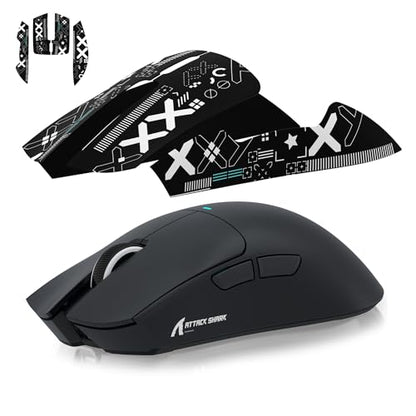 MAGIC-REFINER Attack Shark Gaming Mouse Anti-Slip Grip Tape, Compatible with Superlight Wireless pc Mouse,Sweat Resistant,Fine Feel,Cut to Fit,Cool Mouse Skins for Video Games/Office/Study(Black) - color: Griptape （black）