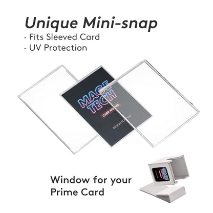 Commander Deck Box Lite - Card Display with Mini Snap Card Holder & Removable Cover, Fits 100+ Single-Sleeved Cards, Ideal for MTG, PTCG, OPCG, SWU & More (White) - color: White