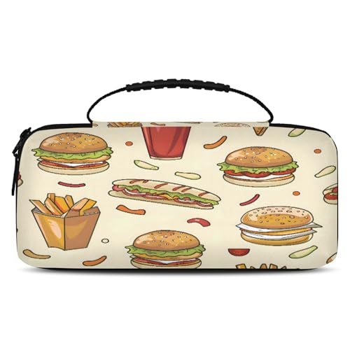 Adornori Fast Food Hamburger Carry Case Compatible with Nintendo Switch 2, with 20 Games Cartridges, Portable Travel Carrying Case Pouch for Accessories & Game Cards - color: Multicolor 4