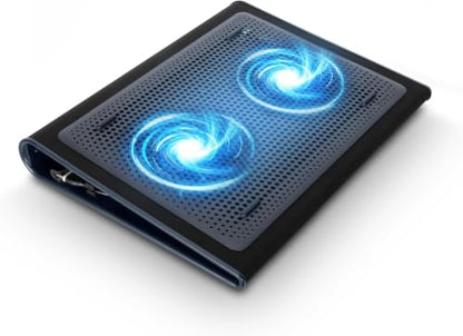 Targus 17 Inch Dual Fan Lap Chill Mat - Soft Neoprene Laptop Cooling Pad for Heat Protection,Fits Most 17" Laptops and Smaller - USB-A Connected Dual Fans for Heat Dispersion (AWE55US),(Pack of 8) - size: Tilted (Pack of 8)