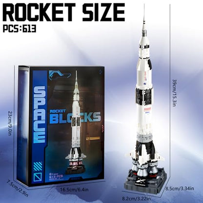 APENGBAOL Saturn V Space Rocket and Vehicles Building Blocks Set,613 Precision Space Shuttle Building Block Toys for Kids .Gifts for Adults - style: space rocket