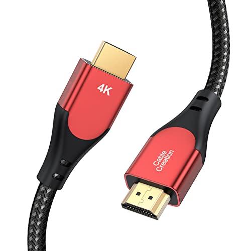 CableCreation HDMI Cable 4K@60Hz, 10ft Highly-Speed 18Gbps, 4K HDR, 3D, Grey Male to Male Braided HDMI Cord for TV, Monitor, Xbox One, PS4 and More,Red - size: 10FT, style: Straight (red)