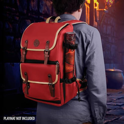 ENHANCE Designer Edition TCG Backpack - MTG Deck Bag Card Binder Space, TCG Deck Box Storage, MTG Playmat Holder - Card Storage Compatible with Magic the Gathering, Pokemon, Lorcana (Canvas Red) - color: Canvas Red