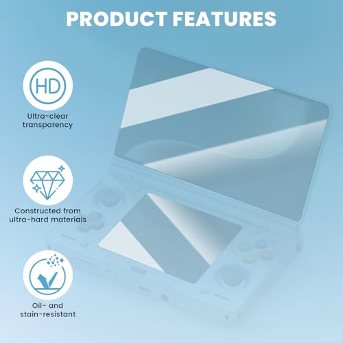 4 PCS Screen Protector for AYN THOR Handheld Console, Tempered Glass Protection Accessories, Scratch-Resistant, High-Definition, Easy Install, (Upper & Lower Screen)