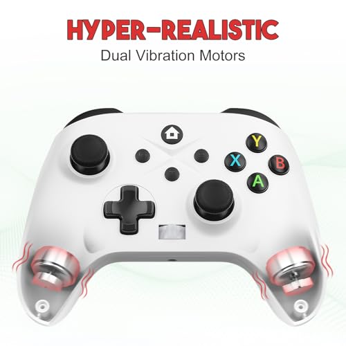 Dinosoo Wireless for Xbox Controller Series X|S One & Windows 10/11, with Turbo, Macro, Mute Button, Battery, Dual Vibration, White - color: White