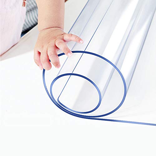 Wadrac Clear Table Protector Plastic Table Cloths PVC Night Stand Table Cover Mat Office Desk Mat Shelf Surface Protection Crystal Children Painting Cover Pad Transprent Rectangular 12x28 inch - color: Clear Color Rectangle Shape 1.5mm Thick, size: 12"x28