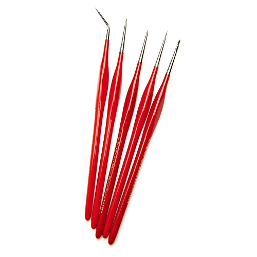 AIT Art Select Micro Detail Brush Set, 5 Miniature Paint Brushes for Fine Detail, Handmade in USA for Trusted Performance, Triangular Handle Design for the Best Grip and Ultimate Precision