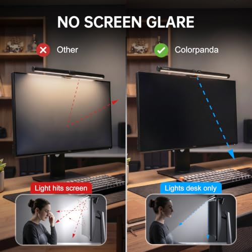 16.14" Monitor Light Bar,250LM USB LED Desk Lamp,Home Office Gaming | Eye-Care LED Screen Lamp,CRI 95,Touch Control USB Reading Desk Light for Flat & Curved Monitor - style: Touch Control