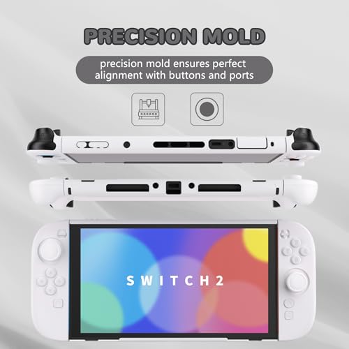 PlayVital Hard Case & Thumb Grips for Nintendo Switch 2 - White