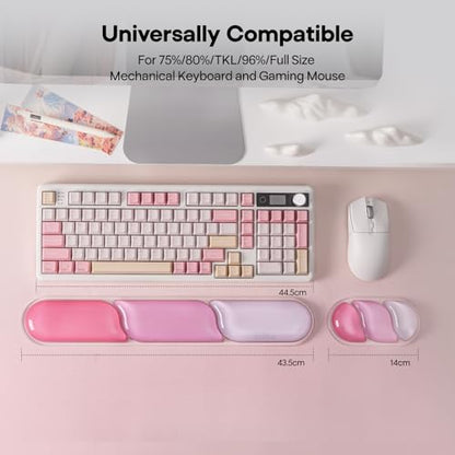 EPOMAKER CloudGel Wrist Rest for Keyboard and Mouse, 2 Pieces | Silicone Wrist Support, Anti-Slip Rubber Bottom, Ergonomic Design, Suitable for Office/Computer/Laptop/Gaming (Pink) - color: Pink