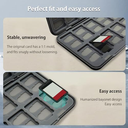 ONETIAOLONG Switch Game Case Holder for Switch 2 & OLED & Lite with 24 Cartridge Slots and 48 Micro SD Card Storage with Magnetic Closure,Protective Hard Shell and Soft Lining for Easy carrying - color: Black, style: 24-slots