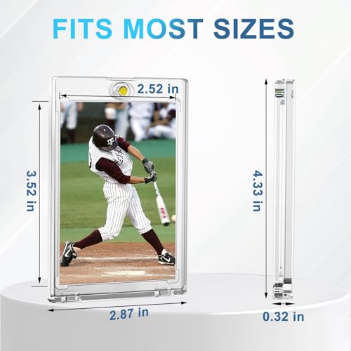 75pt Magnetic Card Holders, 30ct One Card Touch Holder for Trading Cards, Baseball Card Protectors Hard Plastic, Magnetic Thick Card Display Case for Sports Cards, Game Cards - size: 75pt, 30pcs