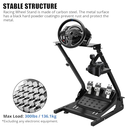 GarveeTech G920 Racing Steering Wheel Stand Shifter Mount fit, Wheel Stand, Height Adjustable & Foldable Steering Wheal Stand Compatible with G25, G27, G29, G920 Gaming NOT Included Racing Wheel | Height Adjustable & Foldable Steering Wheal Stand Compatib