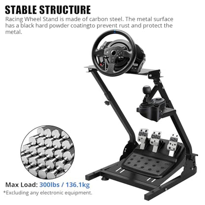 GarveeTech G920 Racing Steering Wheel Stand Shifter Mount fit, Wheel Stand, Height Adjustable & Foldable Steering Wheal Stand Compatible with G25, G27, G29, G920 Gaming NOT Included Racing Wheel | Height Adjustable & Foldable Steering Wheal Stand Compatib