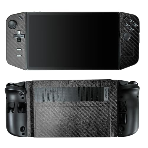 Carbon Fiber Gaming Skin Compatible with Lenovo Legion Go - Black Leather - Premium 3M Vinyl Protective Wrap Decal Cover - Easy to Apply | Crafted in The USA by MightySkins - color: Black Leather, style: Carbon Fiber Textured Finish