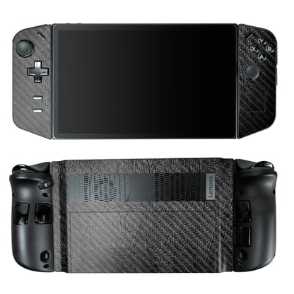 Carbon Fiber Gaming Skin Compatible with Lenovo Legion Go - Black Leather - Premium 3M Vinyl Protective Wrap Decal Cover - Easy to Apply | Crafted in The USA by MightySkins - color: Black Leather, style: Carbon Fiber Textured Finish