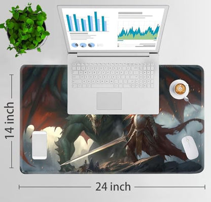 JVGFYNKL MTG Playmat + Drawstring Travel Pouch + 6 Dice Counter, for Tabletop Trading Card Game Playmats or Large Mouse Pad, Anti-Slip Rubber 24 x 14 in, Dragon's Sin of Wrath TCG Playmat - color: JV-Playmat-1-F-152