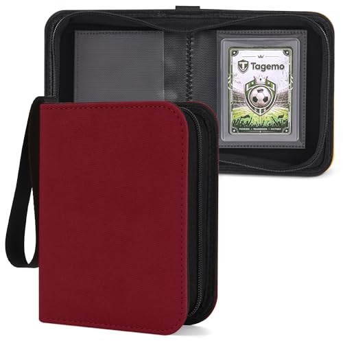 One Pocket Top Loader Binder with Zipper, 40 Pocket Small Single Card Binder for 3x4 Rigid Top Loaders, Portable Trading Card Album for TCG, Sports, Baseball, Football, Basketball Cards - color: Red, size: 1-Pocket