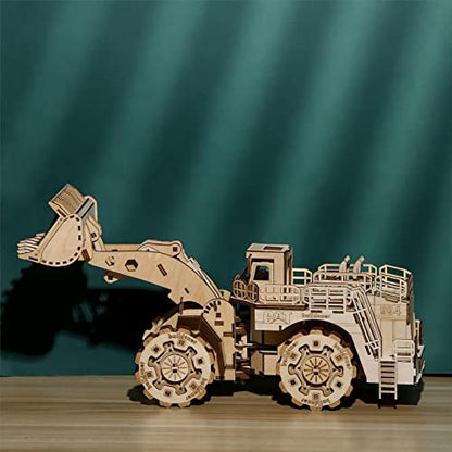 3D Wooden Puzzles Bulldozer Model Kits, Brainteaser and Puzzle for Christmas/Birthday,Gifts for Adults and Teens to Build Combination - style: Bulldozer