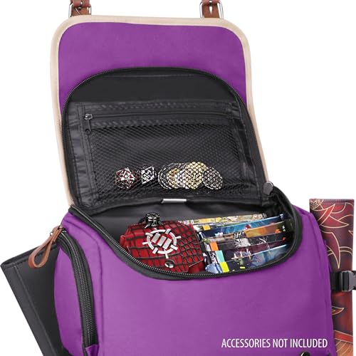 ENHANCE Designer Edition TCG Backpack - MTG Deck Bag Card Binder Space, TCG Deck Box Storage, MTG Playmat Holder - Card Storage Compatible with Magic the Gathering, Pokemon, Lorcana (Canvas Purple) - color: Canvas Purple