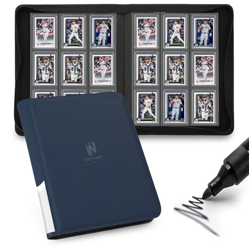 Toploader Binder,9 Pocket with 324 Card Slots for 3" x 4" Rigid Cards,PU Card Album for Trading Cards & Sports Cards(Blue) - color: Blue, size: 9 Pocket