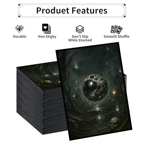 MTG Card Sleeves - Element Series (Earth/Fire/Wood/Water/Dark) - Ultra Clear Front & Matte Finish Back, 100 Count Standard Size Matte Art Sleeve for Magic The Gathering (Void's Gaze) - color: Umbra Sphere