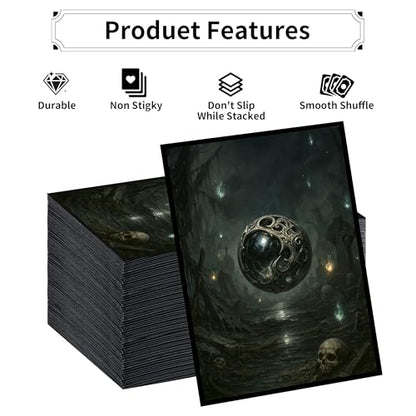 MTG Card Sleeves - Element Series (Earth/Fire/Wood/Water/Dark) - Ultra Clear Front & Matte Finish Back, 100 Count Standard Size Matte Art Sleeve for Magic The Gathering (Void's Gaze) - color: Umbra Sphere