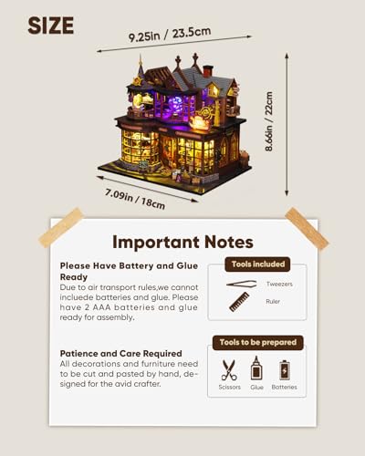 DIY Miniature House Kit, DIY Dollhouse Kit for Adults to Build, Mini House Kit with LED, Mayberry Street Miniatures, Ideal Gifts for Birthday, Halloween Christmas(Magic Treasure House) - color: Magic Treasure House
