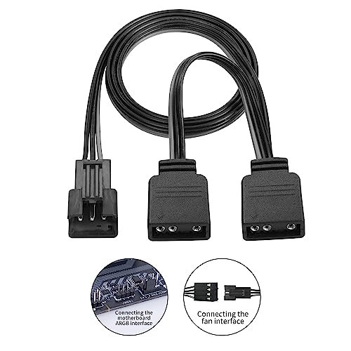 YACSEJAO Adapter Cable for 5V 3-Pin 1.6FT/50CM MSI Mystic Light Gigabyte RGB Fusion Connect to Any SM Connector Digital RGB LED Cable for Motherboard