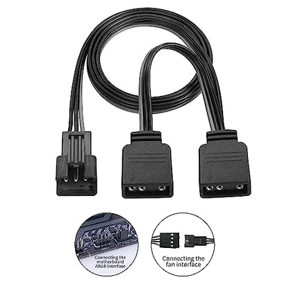 YACSEJAO Adapter Cable for 5V 3-Pin 1.6FT/50CM MSI Mystic Light Gigabyte RGB Fusion Connect to Any SM Connector Digital RGB LED Cable for Motherboard