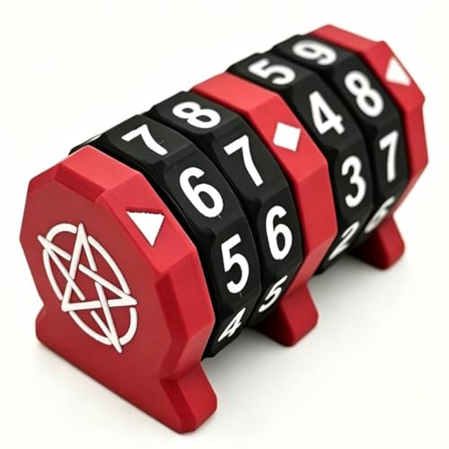 MTG Life Counter, Board Game Life Counter, 4-Digit Wheel Trackers for 0-9999 Single Player and 0-99 Dual Player Modes, Clear View Display for Card and Tabletop Games (Red) - color: Red