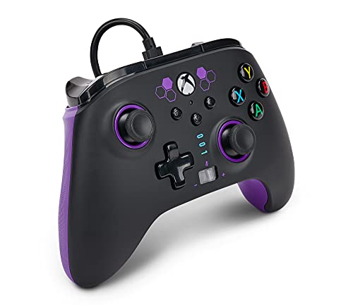 PowerA Enhanced Wired Controller for Xbox Series X|S - Purple Hex, gamepad, wired video game controller, gaming controller, works with Xbox One, Officially Licensed for Xbox - color: Purple Hex