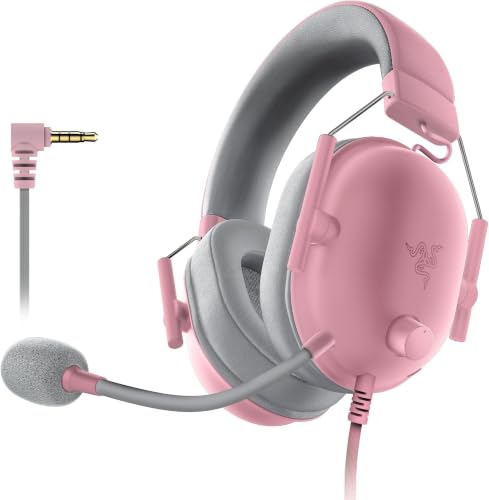 Razer BlackShark V2 X Gaming Headset: 7.1 Surround Sound - 50mm Drivers - Memory Foam Cushions - for PC,PS4,PS5,Switch - 3.5mm Audio Jack - Quartz Pink,(Pack of 8) - color: Quartz Pink, size: 3.5 mm (Pack of 8), style: PC