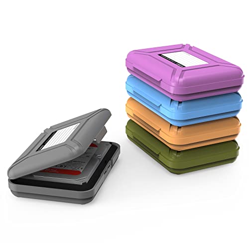 ORICO External Hard Drive Case for 3.5 Inch HDD/SSD 5 Packs Portable Hard Drive Carrying Protective Storage Box Anti-Static and Shockproof (Multicolor)-PHX5C - color: Multi-Color