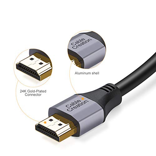 CableCreation 8K HDMI Cable 6.6FT/2m,48Gbps 8K@60 4K@120 144Hz HDMI to HDMI | Fast Speed 3D eARC HDR10 HDCP 2.2 2.3 for MacBook Pro, Roku TV, HDTV, PS5, PS4, Xbox, Blu-ray - color: Grey, size: 6.6Ft