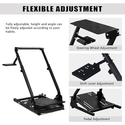 Hopky Racing Wheel Stand Adjustable & Foldable Steering Wheel for Gaming Steering Wheel Stand, for Logitech G920 G29 G25,G27, Pedals & Wheel Not Included