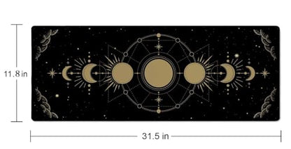 Moon Phase Extended Big Mouse Pad Large,XL Gaming Mouse Pad Desk Pad,31.5x11.8inch Long Computer Keyboard Mouse Mat Mousepad with 3mm Non-Slip Base and Stitched Edge for Home Office Work - color: Moon phase