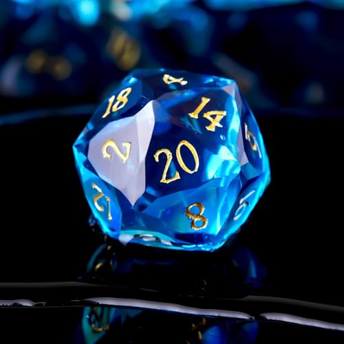 Multifaceted Resin DND Dice Set 7 PCS Polyhedral Role Playing Dice for Dungeons & Dragons, Pathfinder, RPG and Tabletop Games(RED) - color: Multifaceted -Blue
