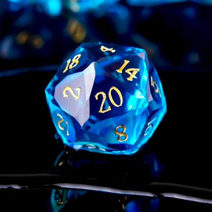 Multifaceted Resin DND Dice Set 7 PCS Polyhedral Role Playing Dice for Dungeons & Dragons, Pathfinder, RPG and Tabletop Games(RED) - color: Multifaceted -Blue